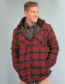 Men´s Flannel Jacket With Sherpa Hoodie