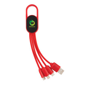4-in-1 Kabel mit Karabiner-Clip